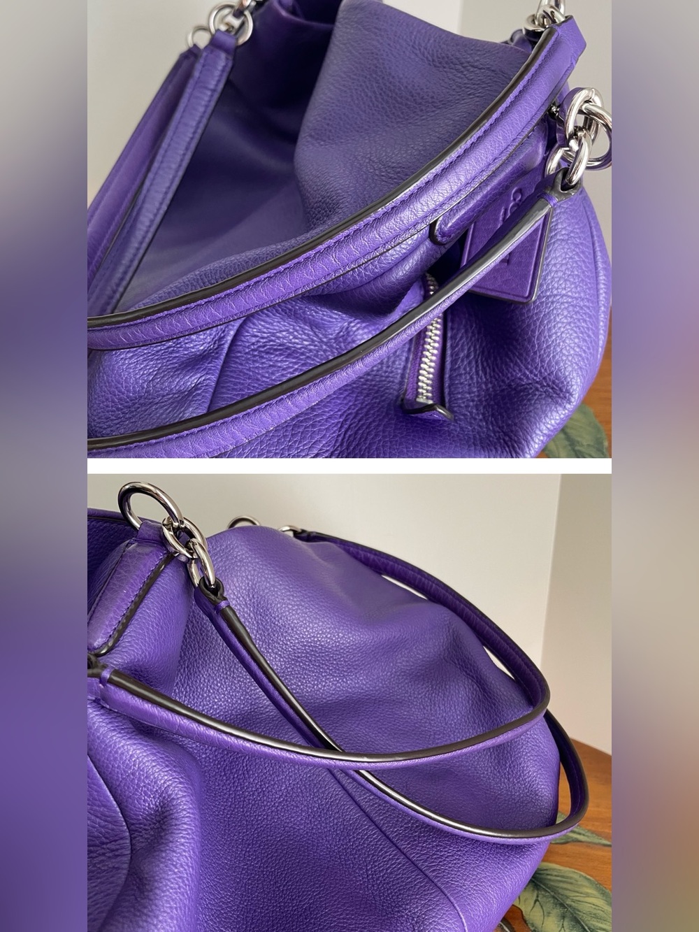 Coach Madison Phoebe Violet Purple Leather Shoulder Bag - Picture 8 of 16